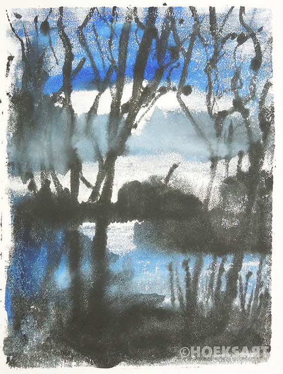 monotype by © Hilde Hoekstra near Vinkeveen, Netherlands Dutch