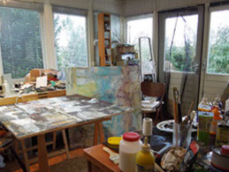 atelier, schildersatelier, werkplaats, schilderijen, Camping de Tachig Morgen, Vinkeveense Plassen