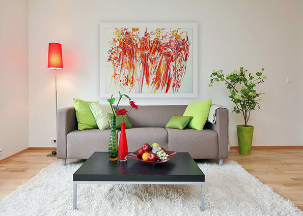 Beautifull flowers, red and green interior, modern art, affordable art,